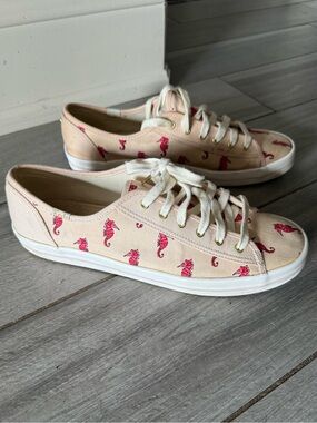 Keds kate spade Pink Seahorse Canvas Sneakers size 10